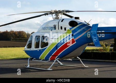 National Grid`s Bell 429 Globe Ranger helicopter at Turweston Aerodrome, Buckinghamshire, UK (G-RIDB) Stock Photo